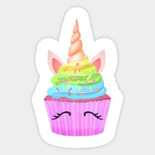 Unicorn Cupcake Sticker